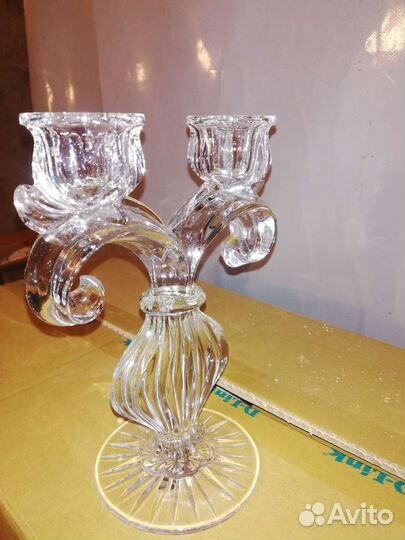 Подсвечник гусь хрустальный