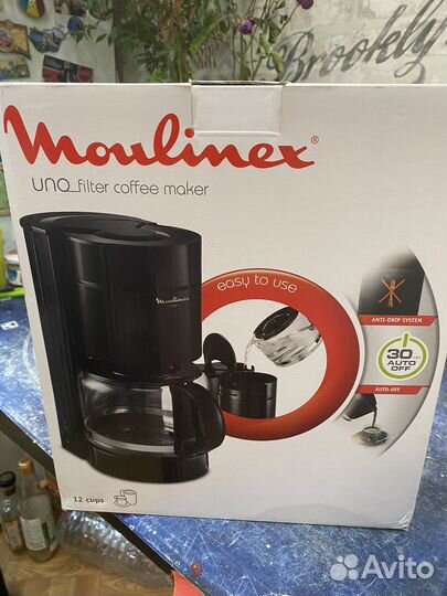 Кофеварка moulinex uno fg12811 капельная 1.25 л