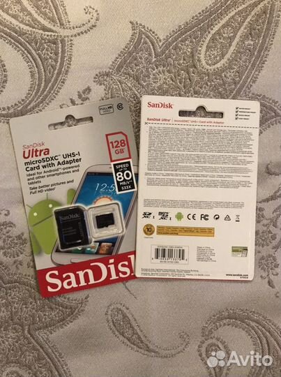 Карта памяти MicroSD SanDisk Ultra microsdxc 128Gb