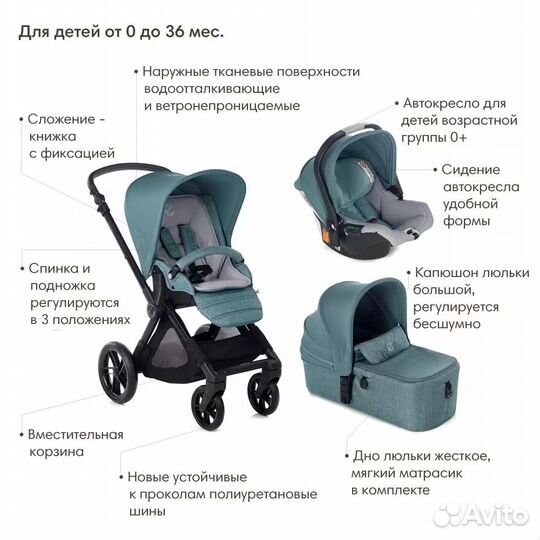 Коляска 3 в 1 jane