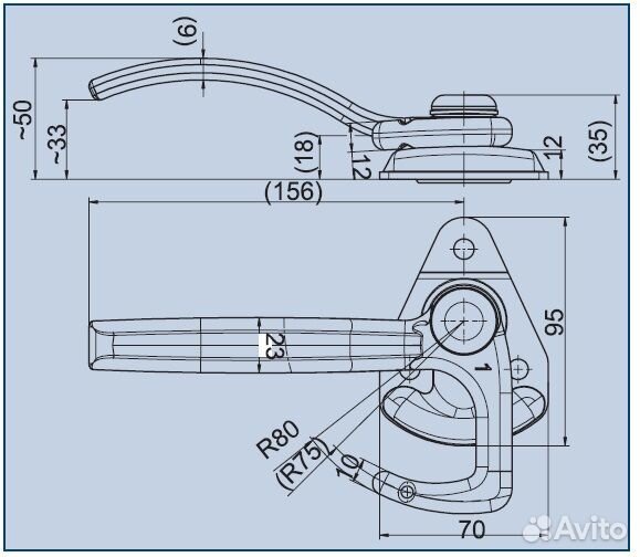 Замок борта прицепа WHV правый