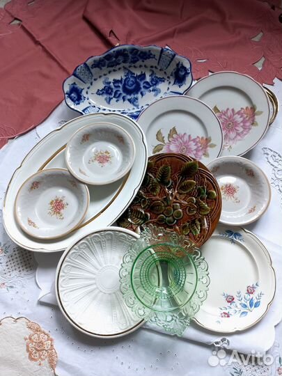 Тарелки Винтаж Фарфор (Дулево зик Гжель)