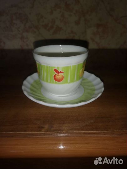 Чашка с блюдцем костяной фарфор