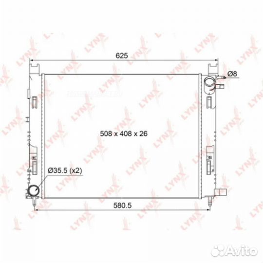 Lynxauto RB-1022 Радиатор охлаждения двигателя
