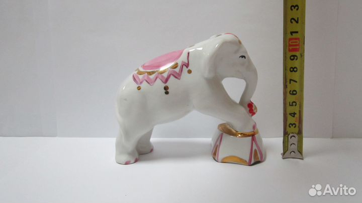 Фарфоровая Статуэтка Цирковой Слон Дулево СССР