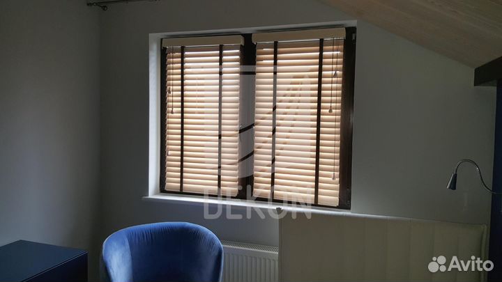 Деревянные жалюзи с замером и установкой