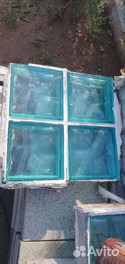 Стеклоблок Богема Волна цвет ярко-бирюзовый