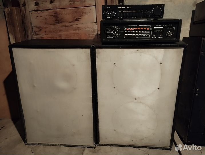 Кассетный магнитофон нота +2 усилителя +4 колонки