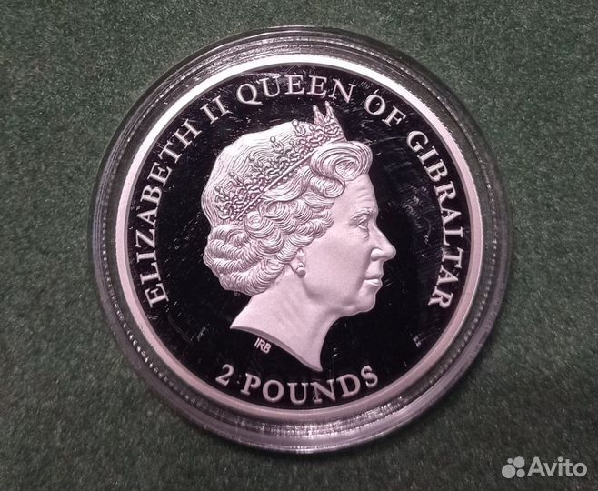 Монета Гибралтар Берберская обезьяна Серебро