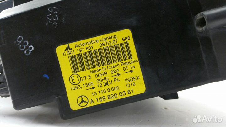 Фара левая Mercedes A-Class W169 2008
