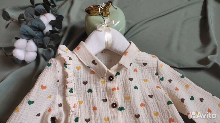 Рубашечка из муслина с оборками