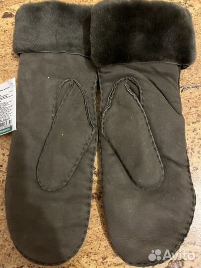 Варежки женские кожа и мех размер 7