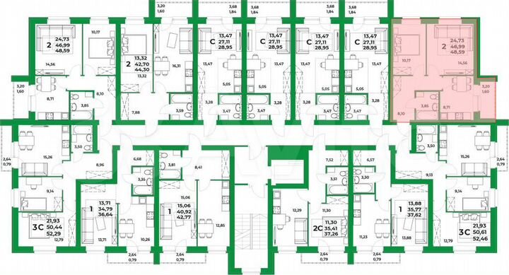 2-к. квартира, 47 м², 4/8 эт.