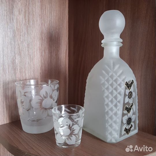 Хрустальный набор штоф+стаканы+стопки