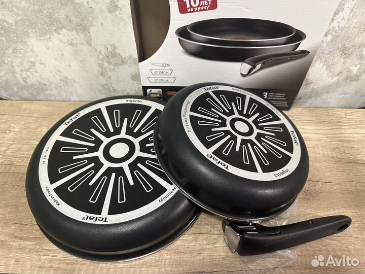 Tefal Ingenio black 3 предмета 24/28 см