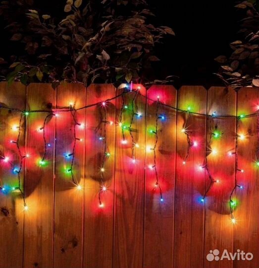 Фасадное освещение. Новогодняя гирлянда бахрома