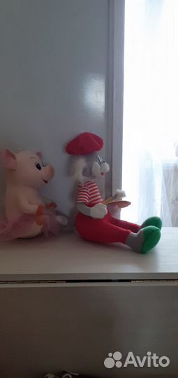 Мягкие игрушки Кот и Свинка. Кот говорящий