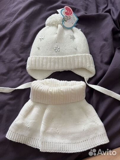 Комплект зимний шапка и снуд