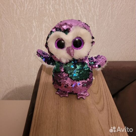 Мягкая игрушка Сова из пайеток, TY