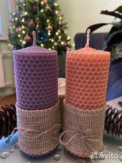 Свечи из 100 вощины разм.13*5см