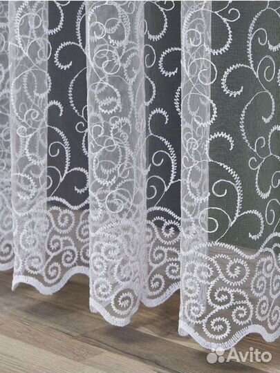 Тюль с вышивкой Ришелье 300*250 новый в упаковке