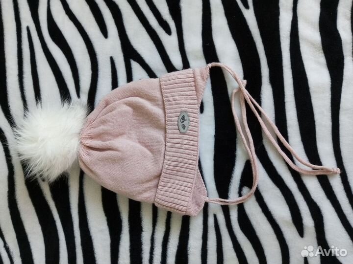 Шапка для девочки утепленная 42-44