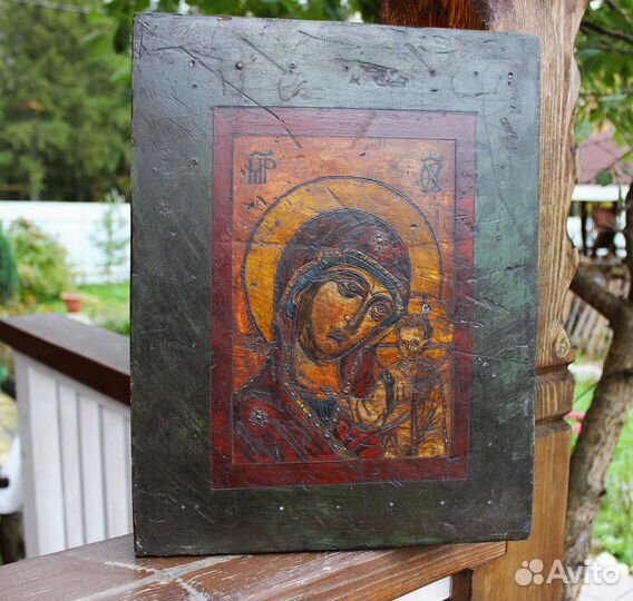 Старая икона Богородицы Казанская 40*31 живопись