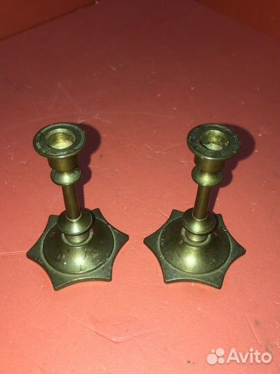 Старинные парные миниатюрные подсвечники до 1917