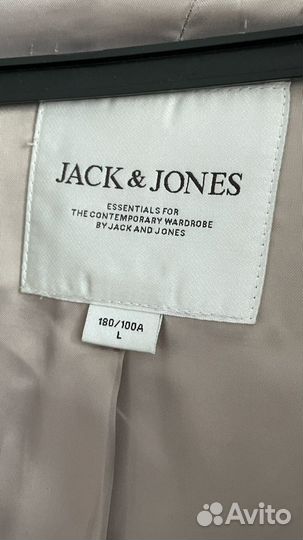 Двубортное мужское пальто Jack & Jones коричневое