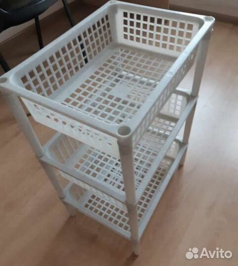 Этажерка с ящиками на колесиках (голубая)