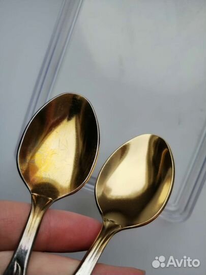 Чайные ложки СССР серебро, мельхиор, позолота