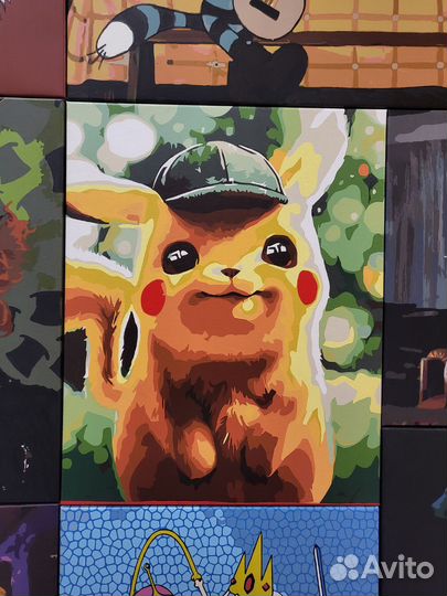 Готовая картина по номерам. Пикачу