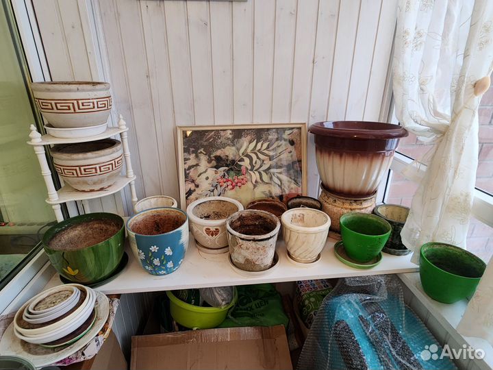 Керамические горшки для цветов бу