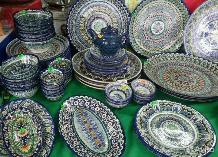 Узбекская посуда, ручная роспись 