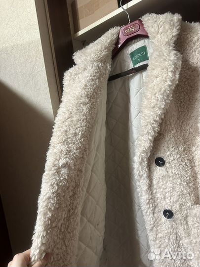 Искусственная шуба белая длинная тедди