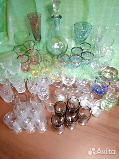 Бокалы фужеры рюмки стопки хрусталь стекло СССР