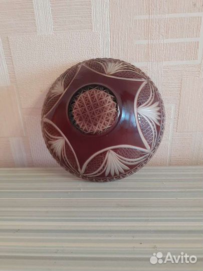 Салатник. цветной хрусталь