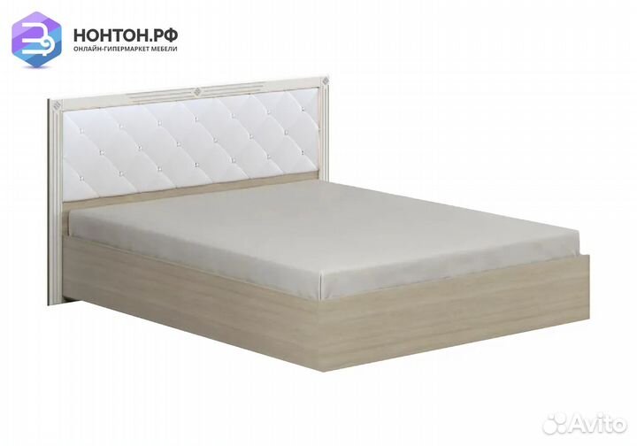 Кровать Амели с мягким изголовьем 1.6 м дуб сонома