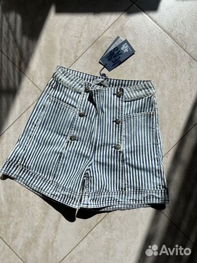 Новые шорты с высокой посадкой джинсовые