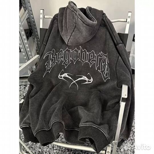 Черная зип худи y2k