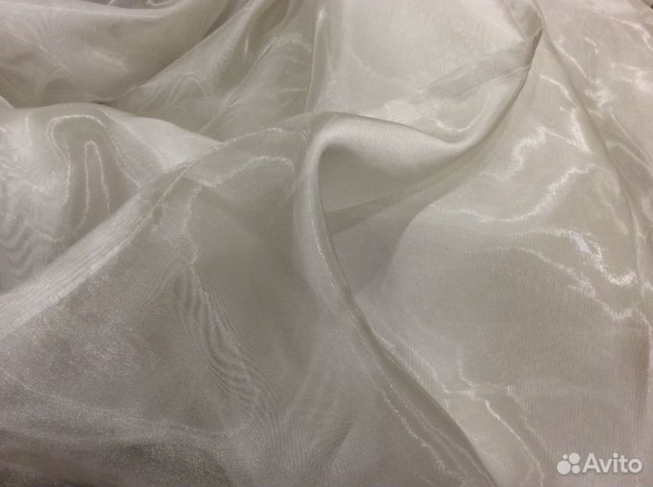 Тюль органза готовая, цвет айвори, 6,86 метров