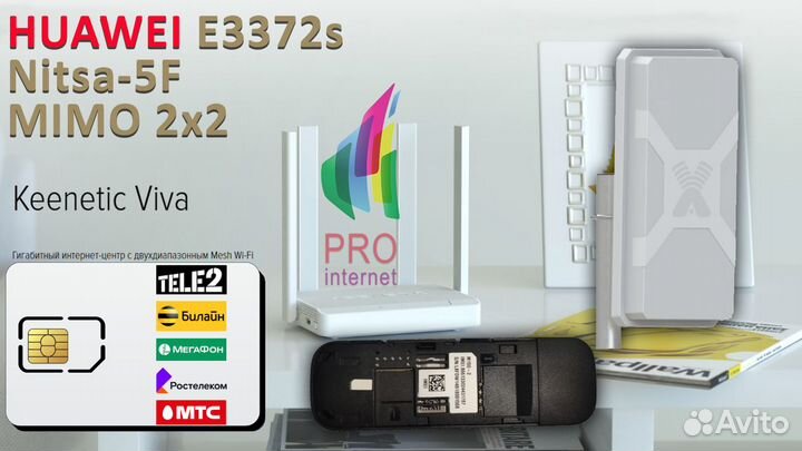 Роутер keenetic Viva huawei 3372s-153 Nitsa-5 mimo