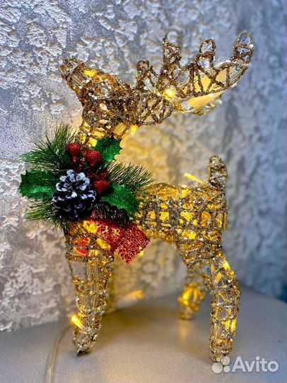 Светодиодная фигура оленя 30 см