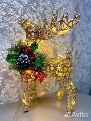 Светодиодная фигура оленя 30 см