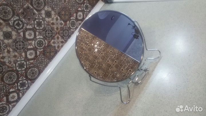 Зеркало настольное металлическое