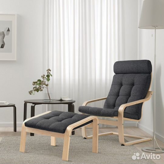 Подушка-сиденье на кресло новая икеа поэнг гун/сер