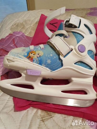 Коньки детские, раздвижные,серия холодное сердце