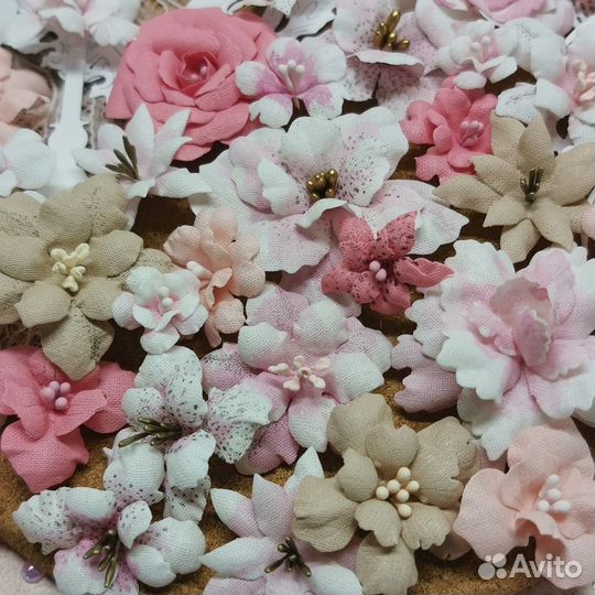 Цветы для скрапбукинга (набором)