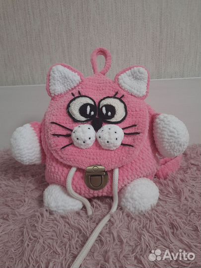 Вязаный рюкзак детский, ручная работа