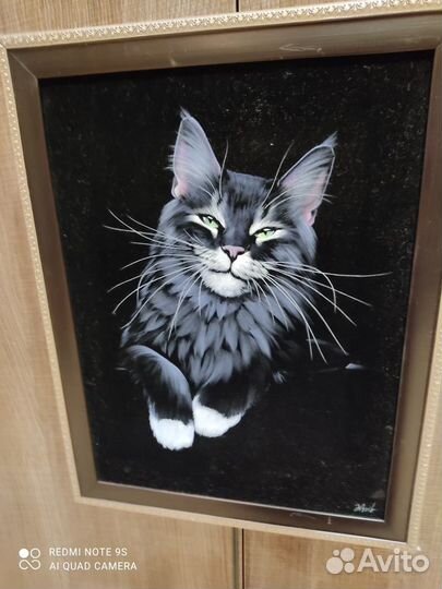 Картины. Коты.Бархат.Масло